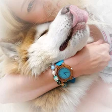  BOBO BIRD Women Watches Zebra Wooden Timepieces Turquoise Blue Leather Men Watch Lovers Gifts Relogio Masculino Drop Shipping 