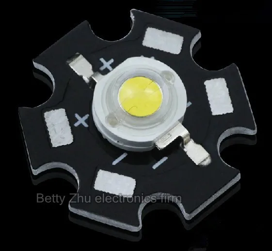 

110-130 lm (lumens) 1 w high power LED lamp bead / 1 w lights, white light is white with aluminum plate 3.4- 3.6 V super bright!