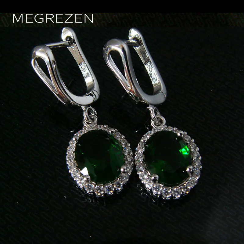 

Bohemian Hanging Earrings With Green Stones Decoration For Women Christmas Earrings Jewelry Wholesale Brincos De Festa YE003-4