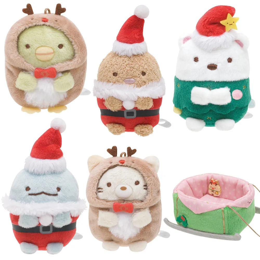 8 шт./компл. Новая Рождественская версия San X Sumikko Gurashi мягкие игрушки брелок