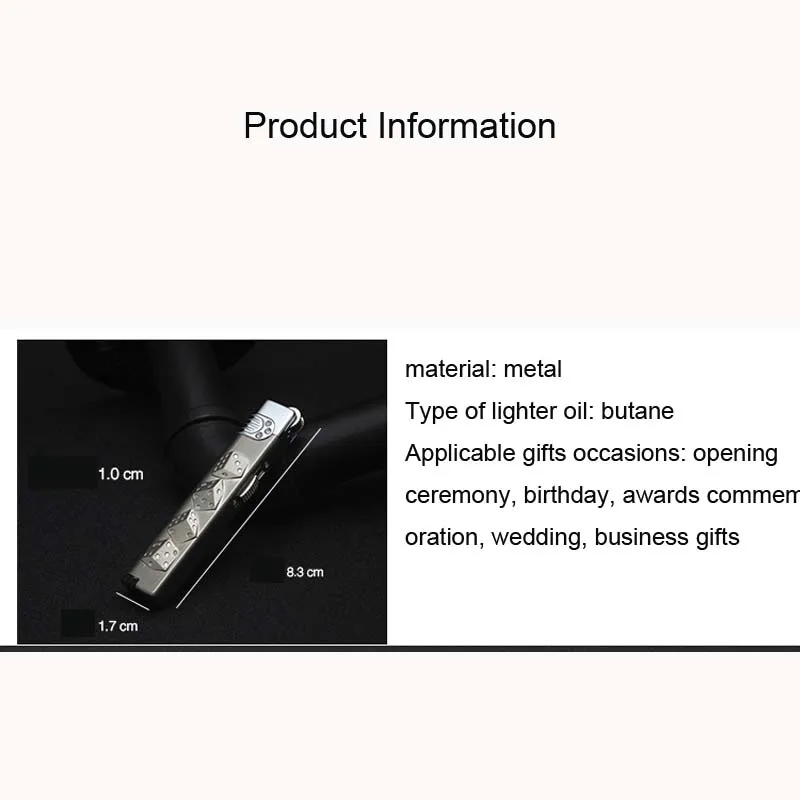 Портативная металлическая струйная зажигалка газовый фонарь плоская