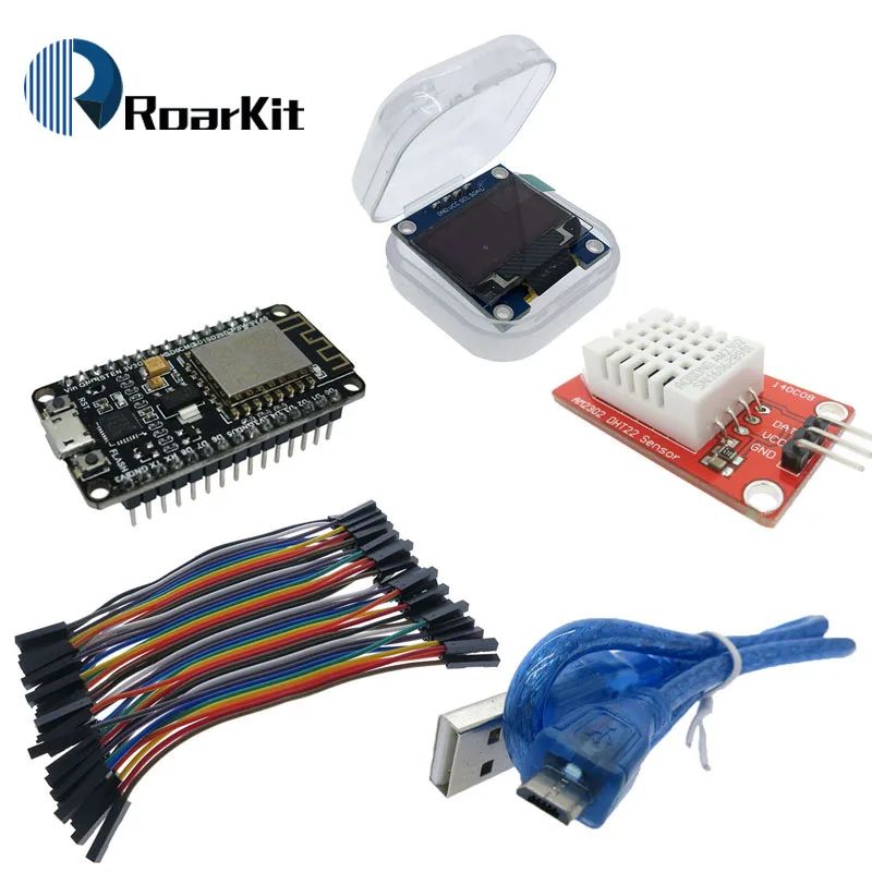 ESP8266 WIFI стартер DIY Kit для arduino NodeMCU беспроводной 0 96 OLED дисплей модуль DHT22 AM2302 датчик