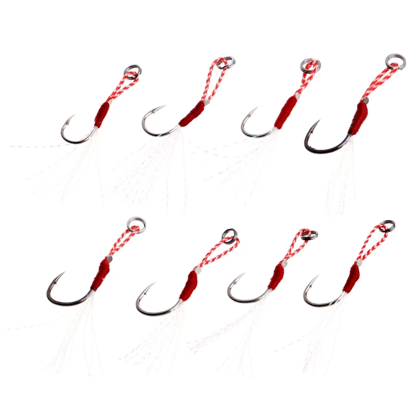 

Jigging Fishhook Assist Hook Boat Jig Fishing Feather Roped Hook Overweight Hook Fishing Accessory Tool