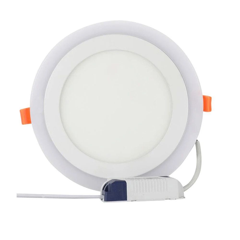 Ultra Slim 6W 9W 16W 24W Round Concealed Dual Color LED Panel Lamp Cool White + Blue/Red/Pink/Green Ceiling Lights Downlight 2x4 led surface mount light