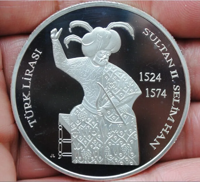 40 мм Sultan Selim II Han Турецкая киприотская сувенирная медаль для монет Исламская Империя