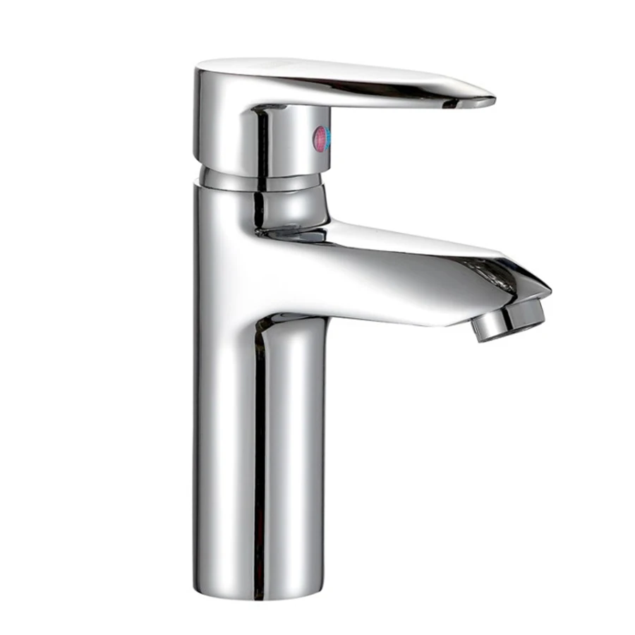 

With 2PCS hose Contemporary bathroom basin mixer Hot and cold bathroom sink faucet Single hole single handle chrome faucet