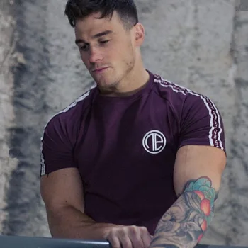 

2019 Gym Shirt Sport Shirt Men Fitness Running Shirt Man Dry Fit Short Sleeve Training T Shirt Mens Rashgard Sportswear Tshirt