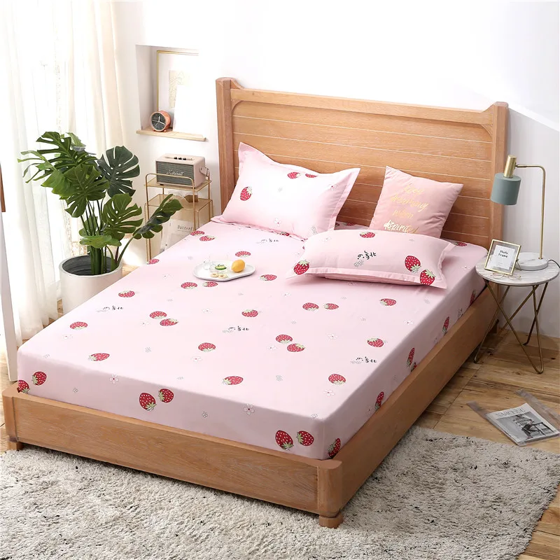 

Fitted Sheet Printed Pillowcase Bed Sheets On Elastic Band Rubber Sheet Double Single Mattress Covers45