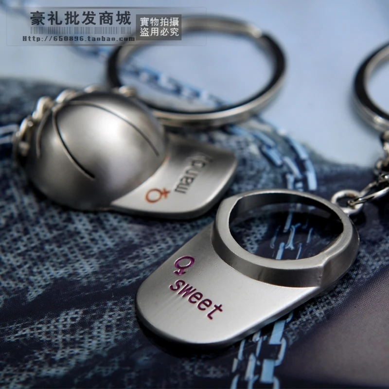 Personalized couple keychain mini baseball cap sun hat cute key chain ring pendant creative gifts | Украшения и аксессуары