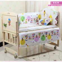 Промо-акция! 7 шт., мультяшное животное, Комплект постельного белья для малышей, детская кроватка одеяло в кроватку(бампер+ пододеяльник+ матрас+ подушка