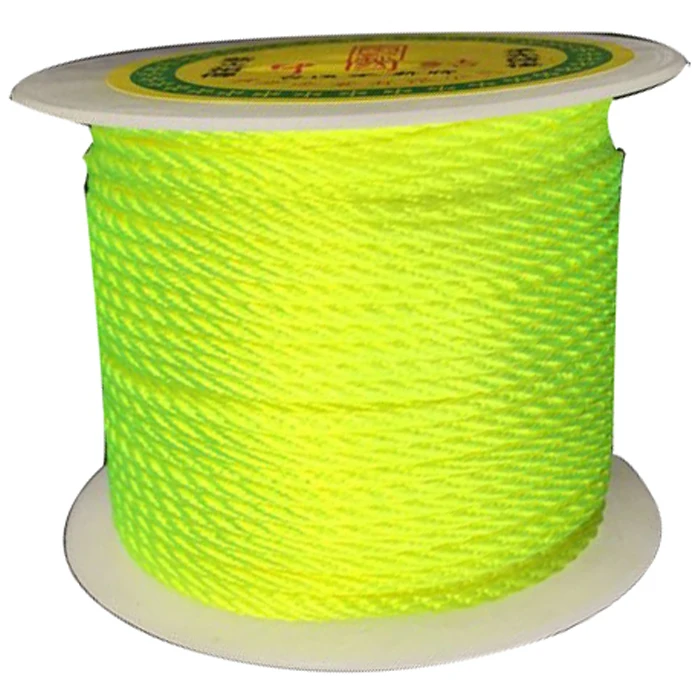 2mm Neon Yellow Twisted Satin Nylon Twine Cord+50m/roll Jewelry