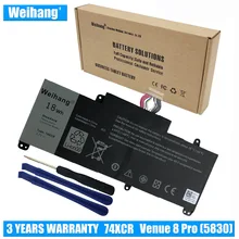 Weihang 3,7 V 18Wh 74XCR 074XCR планшет батарея для Dell Venue 8 Pro(5830) T01D аккумулятор