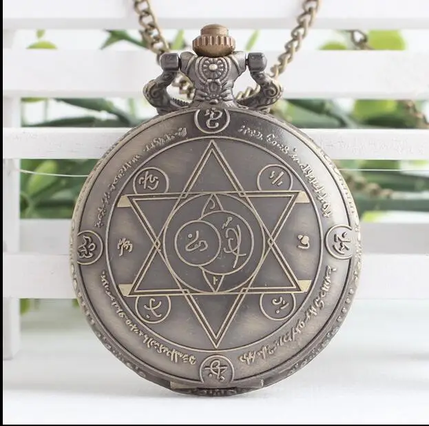 

10pcs/lot Fullmetal Alchemist Edward Pocket Watch necklace