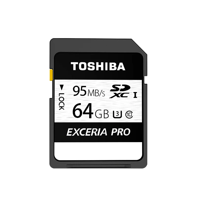 TOSHIBA SD карты EXCERIA PRO SDXC 128 Гб 64 ГБ SDHC 32 Гб Class10 UHS-I U3 карты памяти 95 МБ/с. N401 флеш-карта для видеокамеры - Емкость: 64GB U3