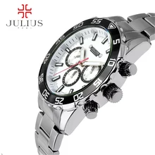 2016 June a newest Julius Man Quartz Wristwatch Swis Movement Business leisure Luminous waterproof multi-function watch JAH-096