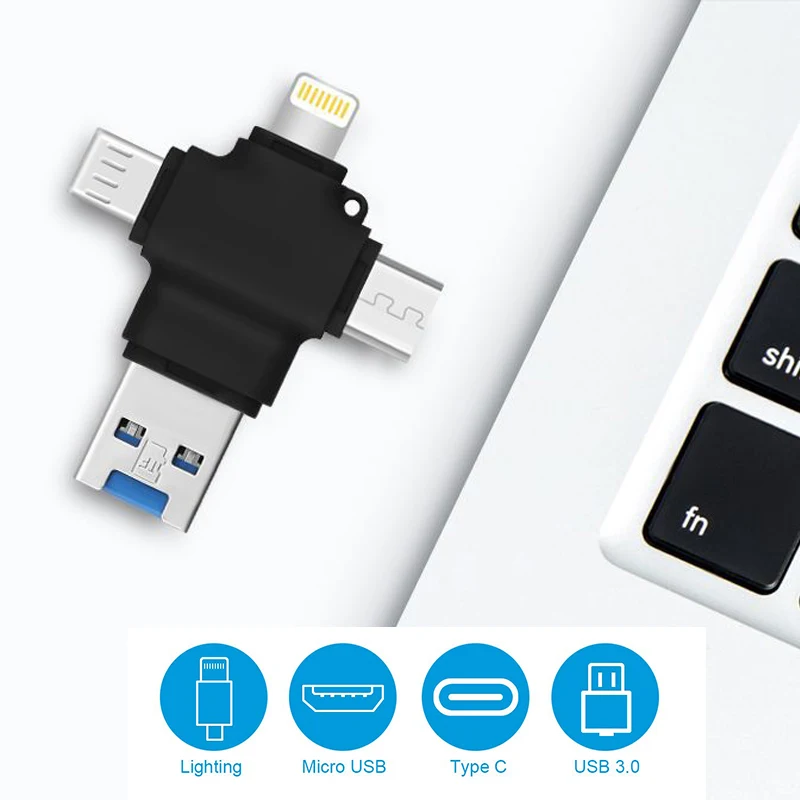 4 в 1 мульти OTG Тип C мобильный телефон USB флэш-накопитель 3,0 Для Apple Android Тип C USB 3,0 16 ГБ 32 ГБ 64 ГБ 128 ГБ флэш-памяти