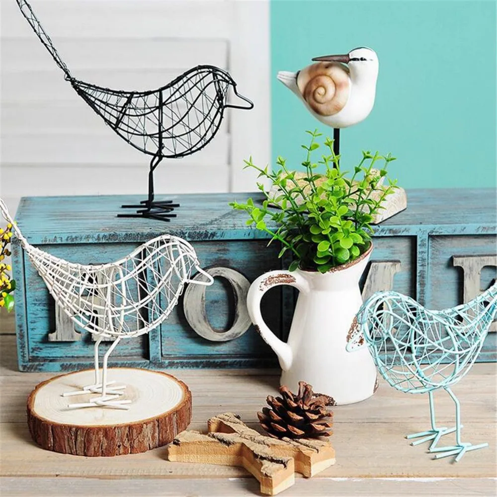 

Metal Iron Wire Bird Hollow Model Artificial Craft Fashionable Home Furnishing Table Desk Ornaments Decoration Gift Drop Shiping