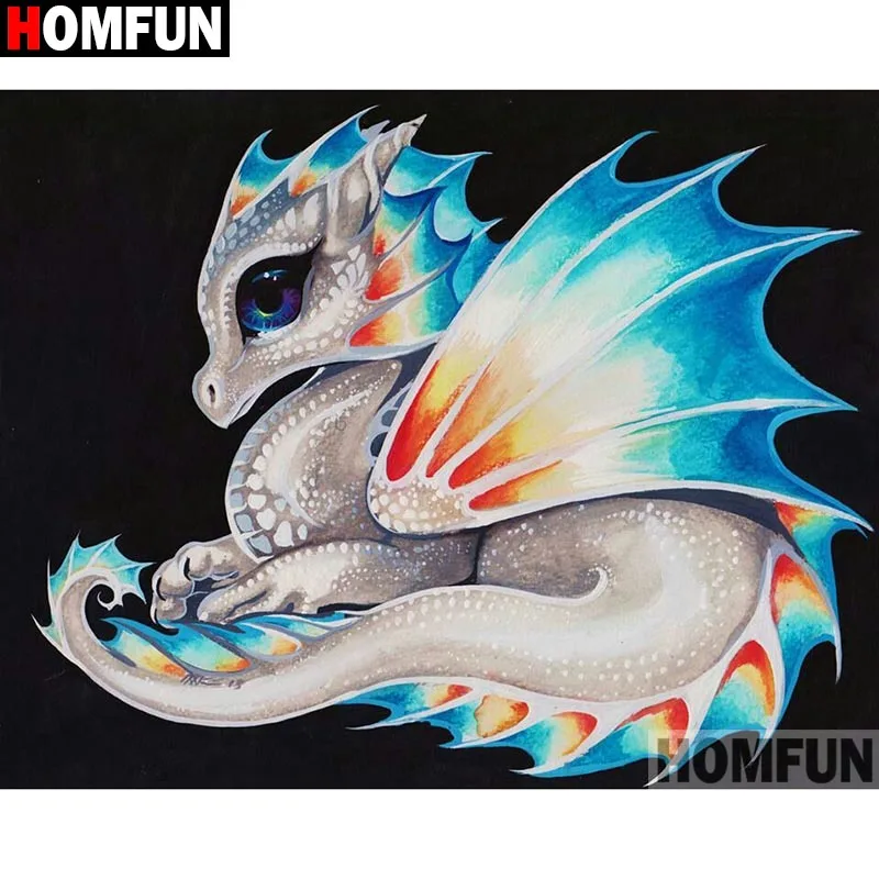 

HOMFUN Full Square/Round Drill 5D DIY Diamond Painting "Cartoon dragon" Embroidery Cross Stitch 5D Home Decor Gift A16760