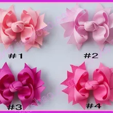 45 шт 3,5 дюймов два тона бутик волос банты характер ленты Женский бант для волос заколки для волос