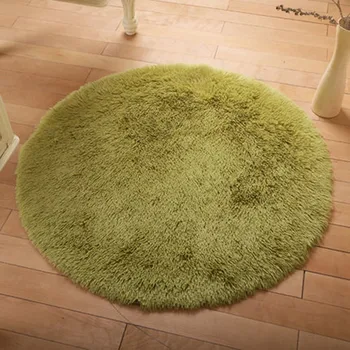 

100cm Diameter Round Bathroom Mats Large Green Coral Fleece Doormat Bath Kitchen Non-Slip Carpet Bedroom Mats Pink