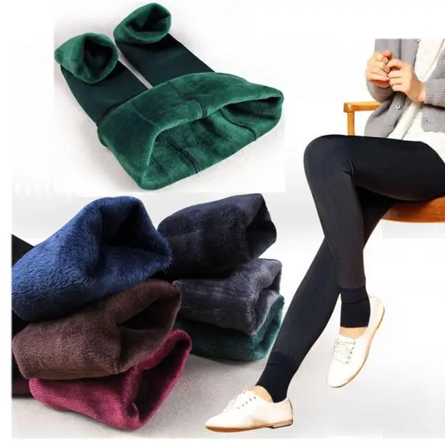 

Winter Thick Warm Fleece Lined Thermal Stretchy Leggings Pants 2162515