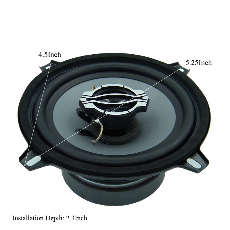 5.25 inch 3 Way Coaxial 150W 4 Ohm I Key Buy Grey Rubber Edge Auto Component Car Audio Speaker