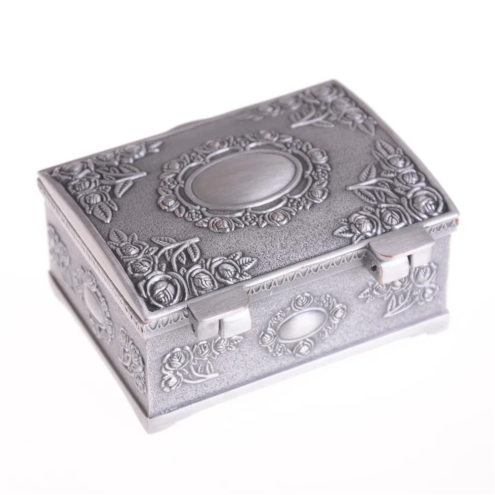 Flower Jewelry Box Vintage Retro Handmade Small Storage Box Case Tin