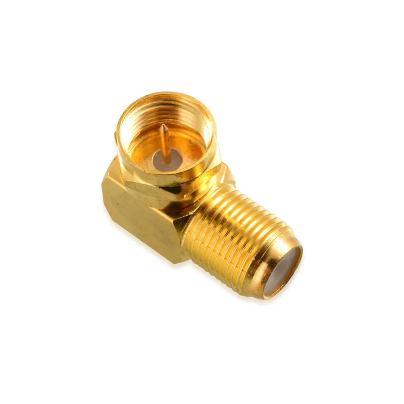 

5/10 pcs Right Angle F-Type Male to Female Coaxial RG6 Adapter Gold Plated AI88