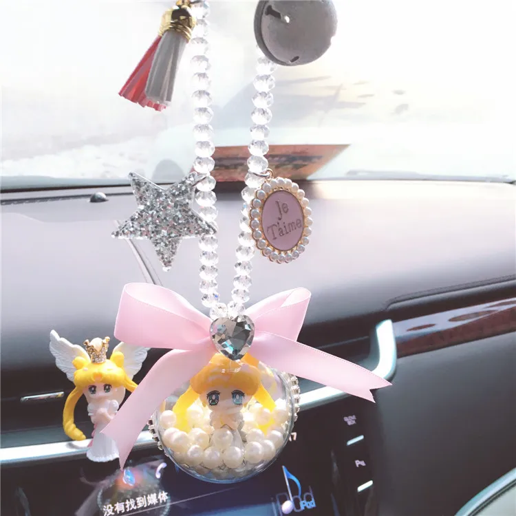 Сейлор Мун рисунок игрушки Аниме Сейлормун внутренний подвесной орнамент мультфильм меховым помпоном автомобиля padent украшение на ключи с цепочкой D305