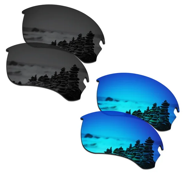 2 Pairs SmartVLT 2 Pairs Polarized Sunglasses Replacement Lenses for Oakley Flak Draft Stealth Black and Ice Blue - Цвет линз: 2 Pairs