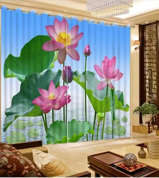 

Custom Beautiful Photo Green Leaf Lotus 3D Bathroom Shower Curtain Curtains For Bedroom 3D Curtain Home Bedroom Decoration