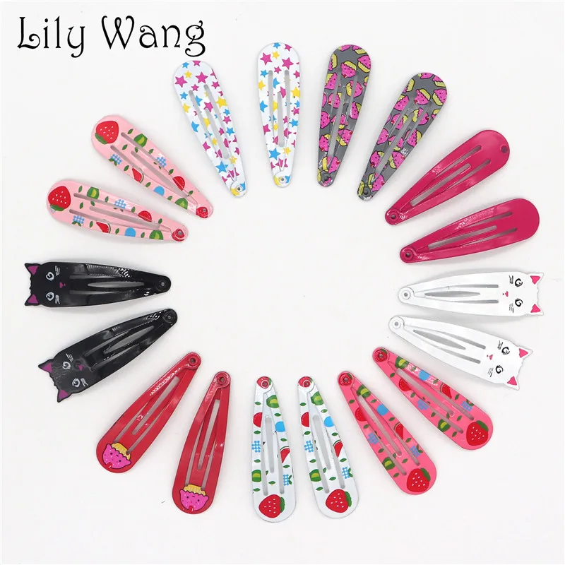 

6~18pcs 5cm Korean Metal Printed Snap Hair Clips For Girls Kids Hair Accessories Cute Hair Clip Pins Bb Hairpins Women Barrettes
