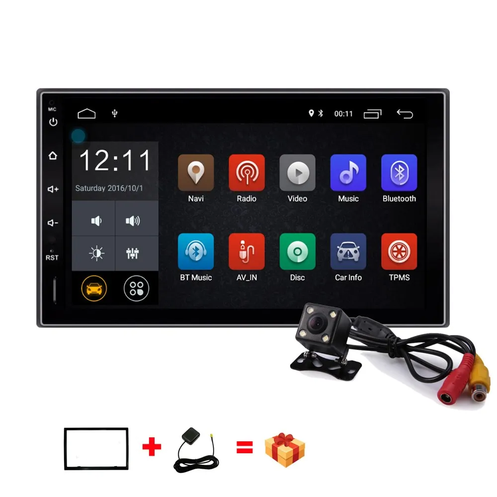 2 Din Android 7 1 Автомобильный мультимедийный плеер дюймов gps навигатор Wifi Bluetooth USB