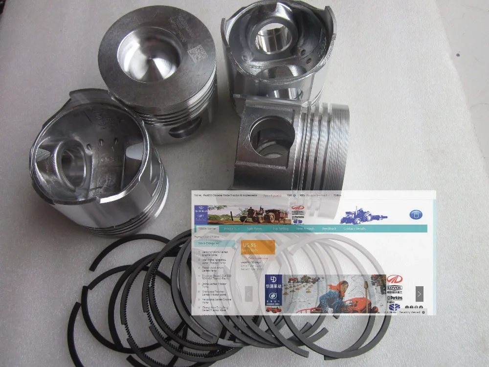 

Quanchai QC480D engine parts for tractor or generator set, the set of piston and piston rings, parts number: