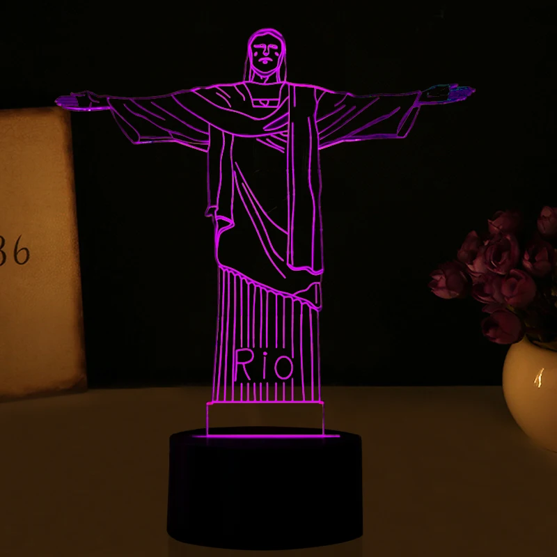 

Creative 3D LED Visual Night Lamp LED 220V USB Cable Table Lamp 3D LED Colorful Decoration Lights as Friends Holiday Novelty Gif