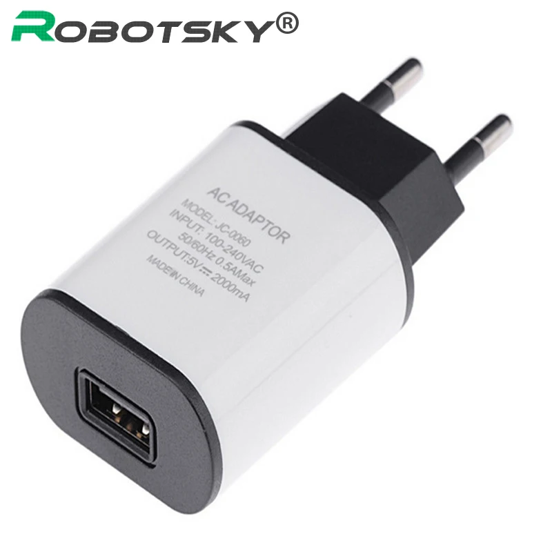 Robotsky 5 فولت 2a usb الجدار شاحن محول السفر المحمولة الاتحاد الأوروبي التوصيل الرئيسية الحائط شاحن محول ل فون سامسونج باد قرص