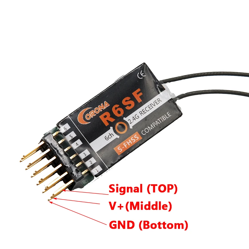 Corona R6SF 2,4 GHz S-FHSS/FHSS совместимый 6Ch Micro S. bus приемник