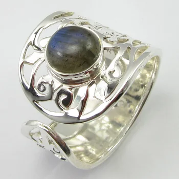 

Labradorite Ring Size 9.5 5.5 Grams Women's Gems Jewelry Unique Designed