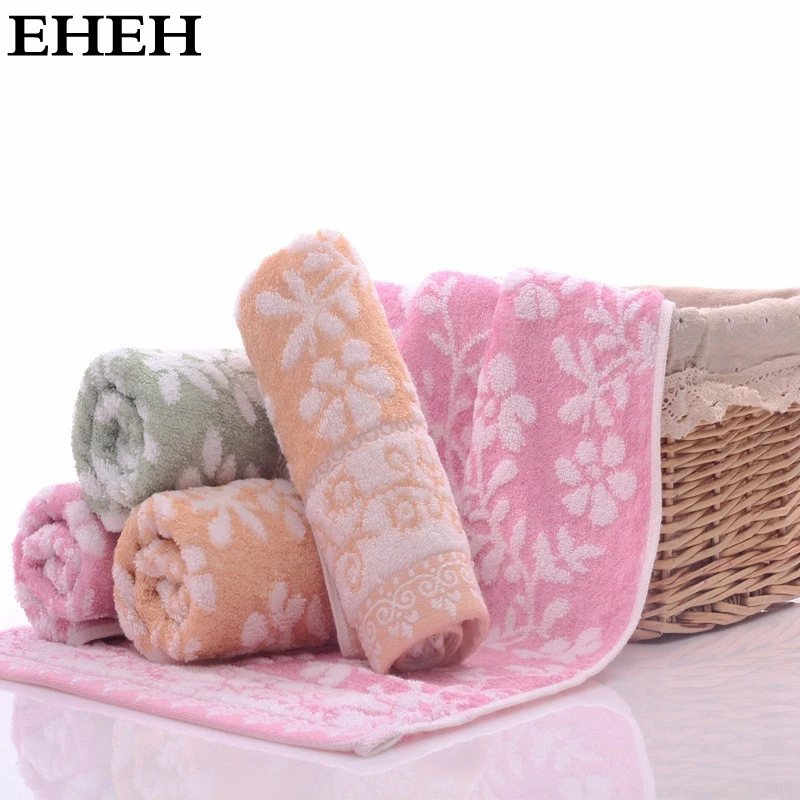 

3 PCS 100% Cotton Flower Pattern Bathroom Face Towel 33*74cm Standard Personal Towels Quick Dry Three Colors Face Towels EH001