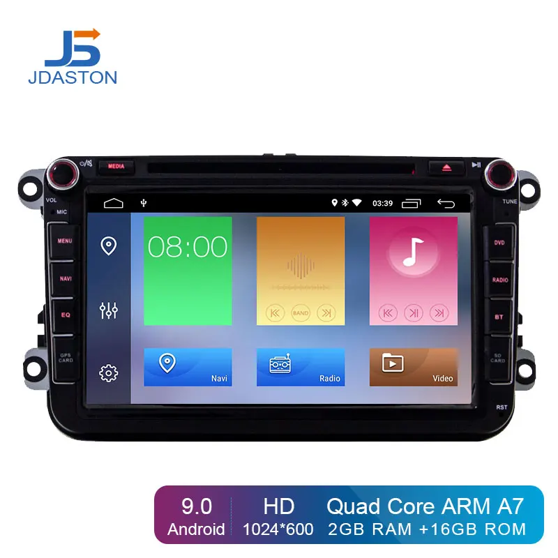 Clearance JDASTON 2 Din Android 9.0 Car Multimedia Radio GPS DVD Player for Volkswagen VW Passat B6 CC b7 Polo Golf 4 5 Tiguan Jetta BORA 0