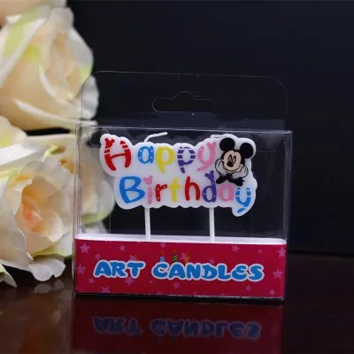 День рождения Микки и Минни Маус Мышь лампы в форме свечи, для детей 0, 1 2 3 4 5 6 7 8 9 Юбилей торт номера возраст свечи, праздничные принадлежности украшения - Цвет: Mickey