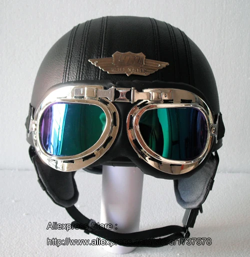 Top Quality Leather Bol Scooter Casque Motorcycle Helmet Half Face