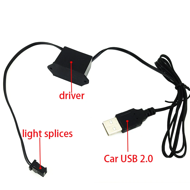 1 м/2 м/3 м/5 м освещение салона автомобиля Авто Светодиодная лента гирлянда EL провод веревка трубка гибкий неоновый светильник с 12 В USB сигаретный привод