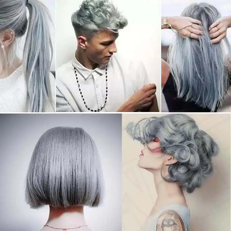 Popular Color 100ml Unisex Smoky Gray Punk Style Light Grey Silver
