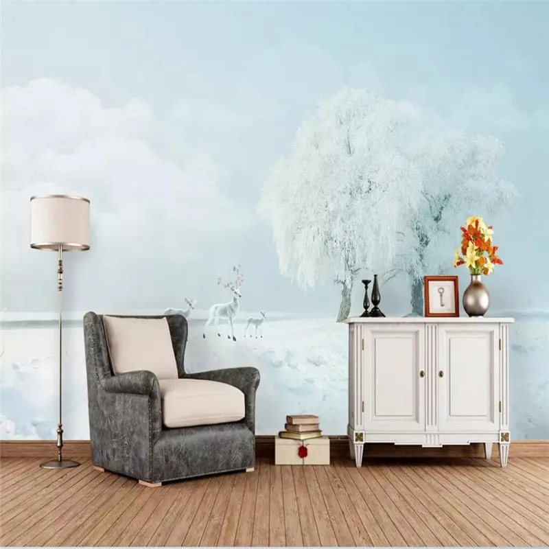 Simple Elk smog background wall professional production mural wallpaper wholesale custom poster photo wall Simple Elk smog background wall professional production mural wallpaper wholesale custom poster photo wall