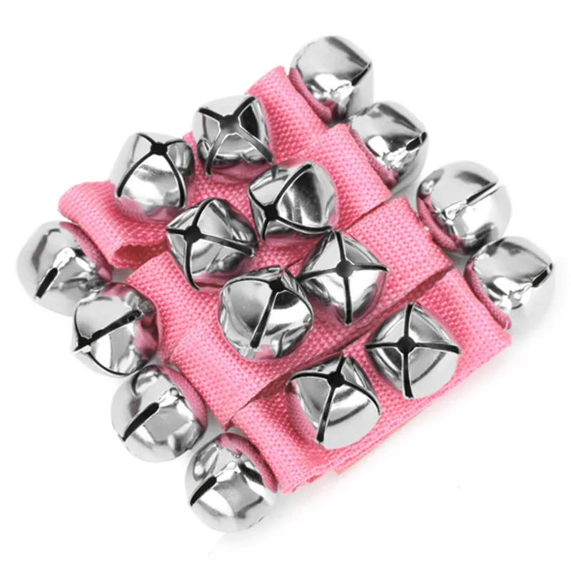 Pink 4 шт. детские наручные колокольчики на лодыжке 4 Jingle ремешок с колокольчиком браслет ранние музыкальные игрушки развивающие - Цвет: Pink