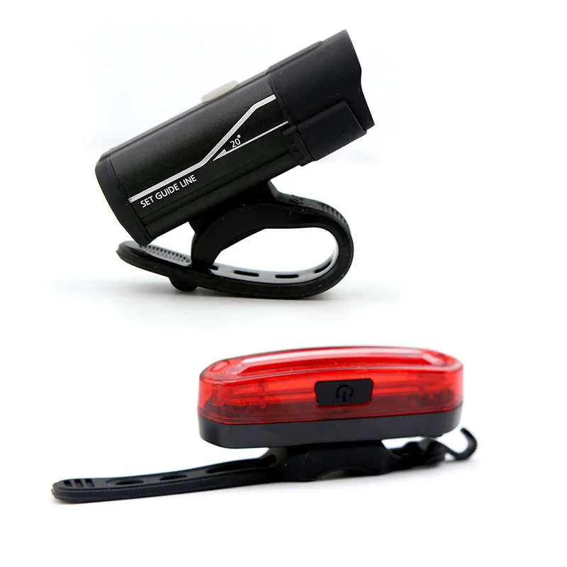

USB Rechargeable Bicycle Flashlight Torch 5 Mode LED Front Light Lamp Holder Clip Warn Rear Light Cycling Flashlight Kit Light