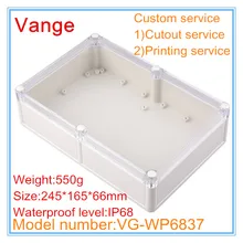 1 шт./лот IP68 водонепроницаемый закачиваемая форма ABS пластиковая коробка проекта для наложения оболочки проводов разъем настраиваемые доступна услуга 245*165*66 мм