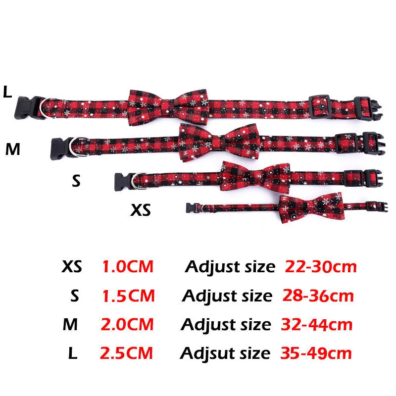 XPangle-Pet-Dog-Collar-Lattice-Plaid-Bow-knot-Dog-Cat-Collar-Christmas-Accessories-for-Chihuahua-Puppy