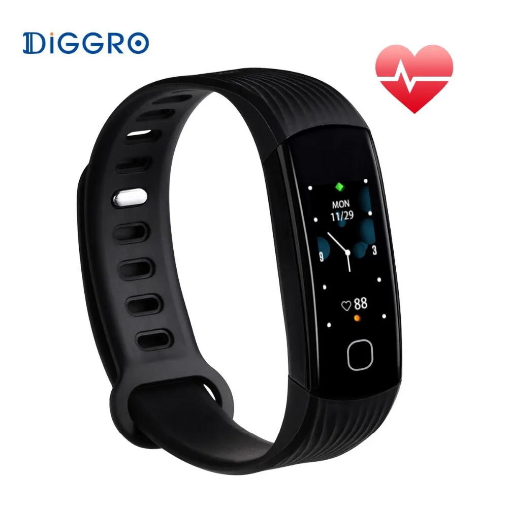 

Diggro R8C Smart Bracelet Bluetooth Waterproof Heart Rate Blood Pressure Monitor Fitness Wristband Pedometer For IOS/Android